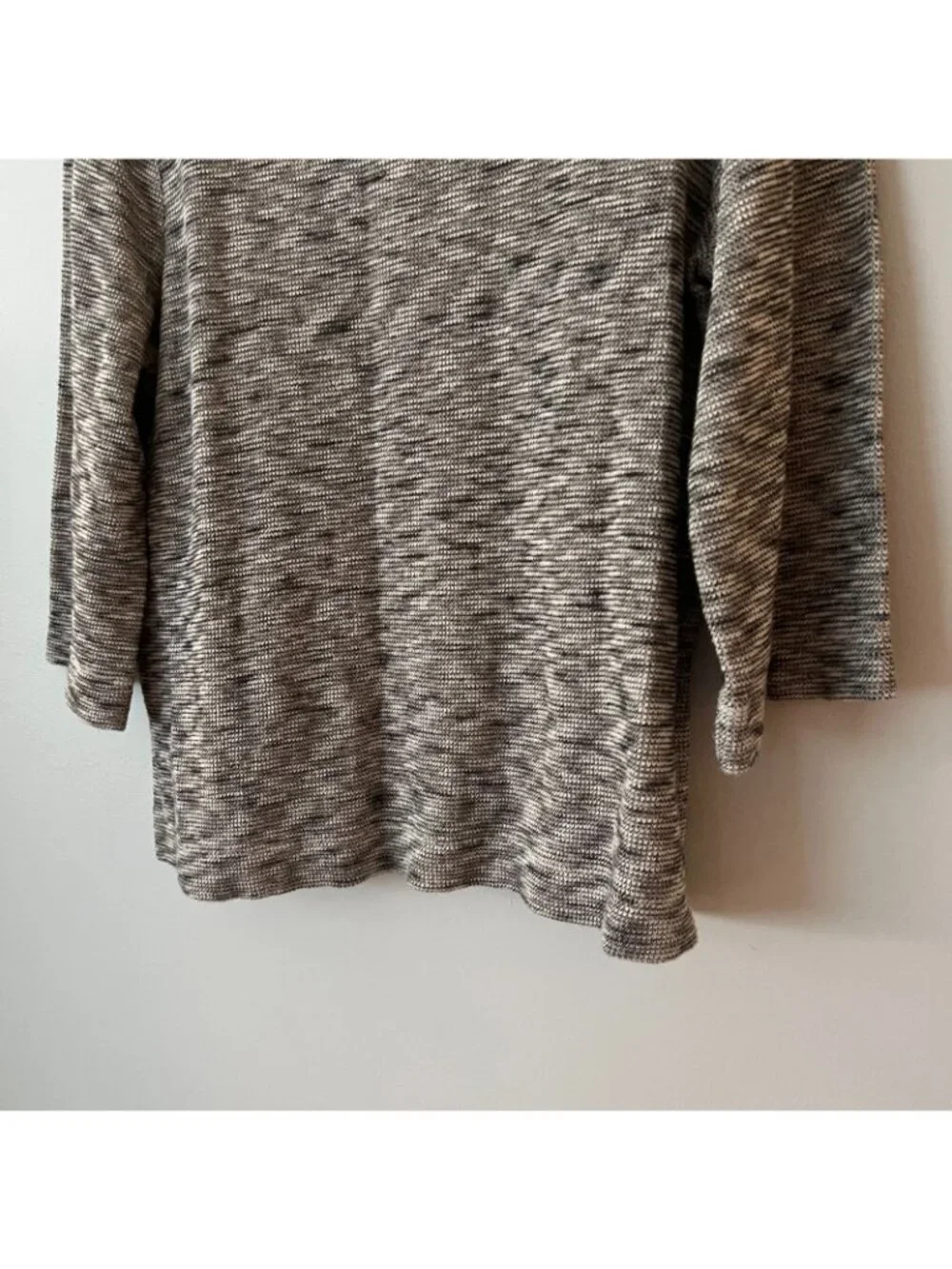 J. Jill Pure Jill Marble Textured Black and White 3/4 Sleeve Sweater Women's M